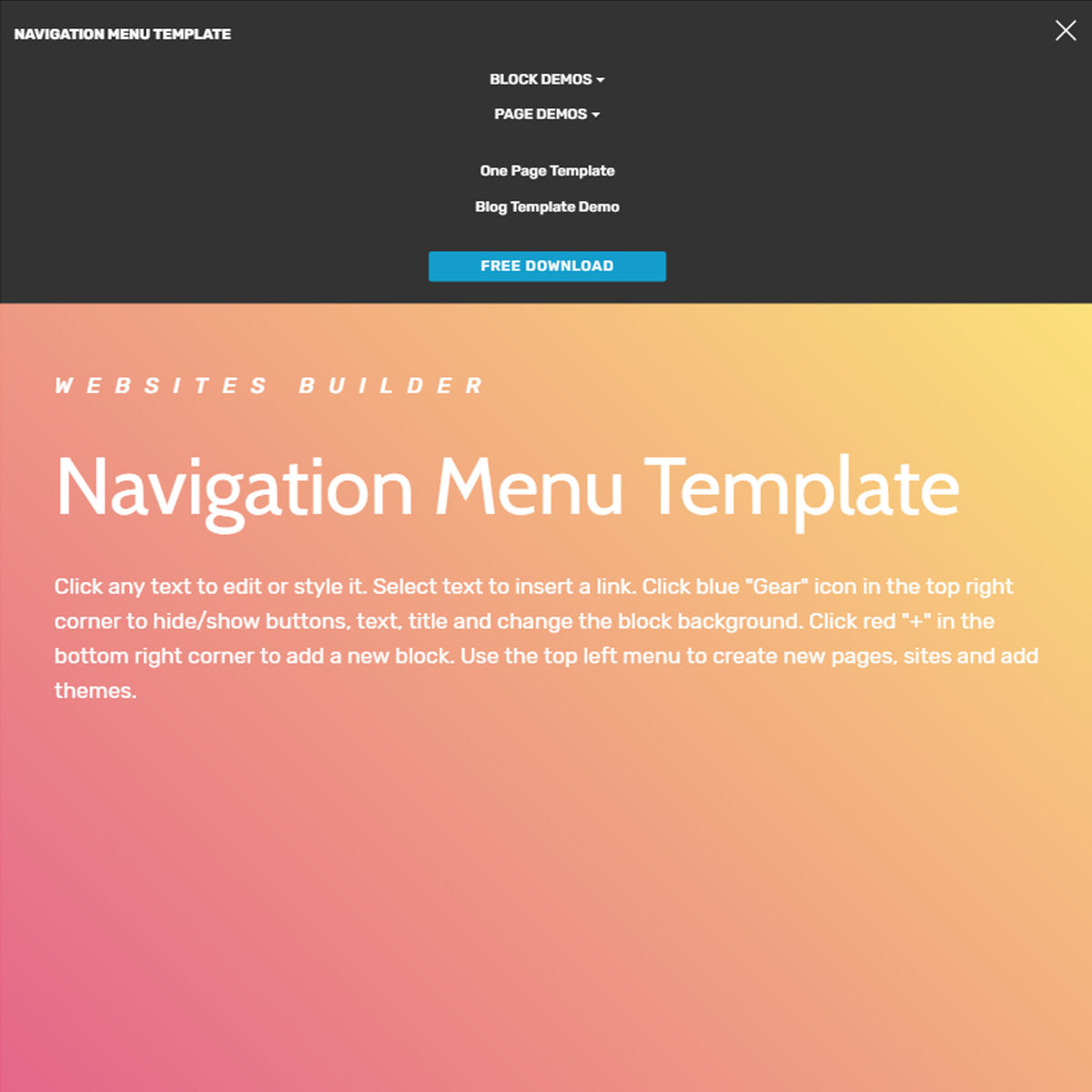   HTML Navigation Menu  