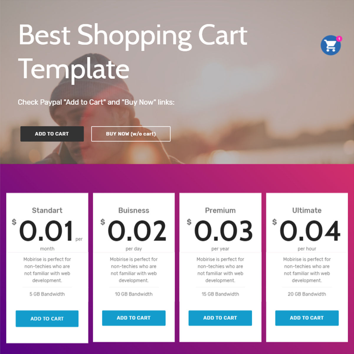   HTML5 Shopping Cart  