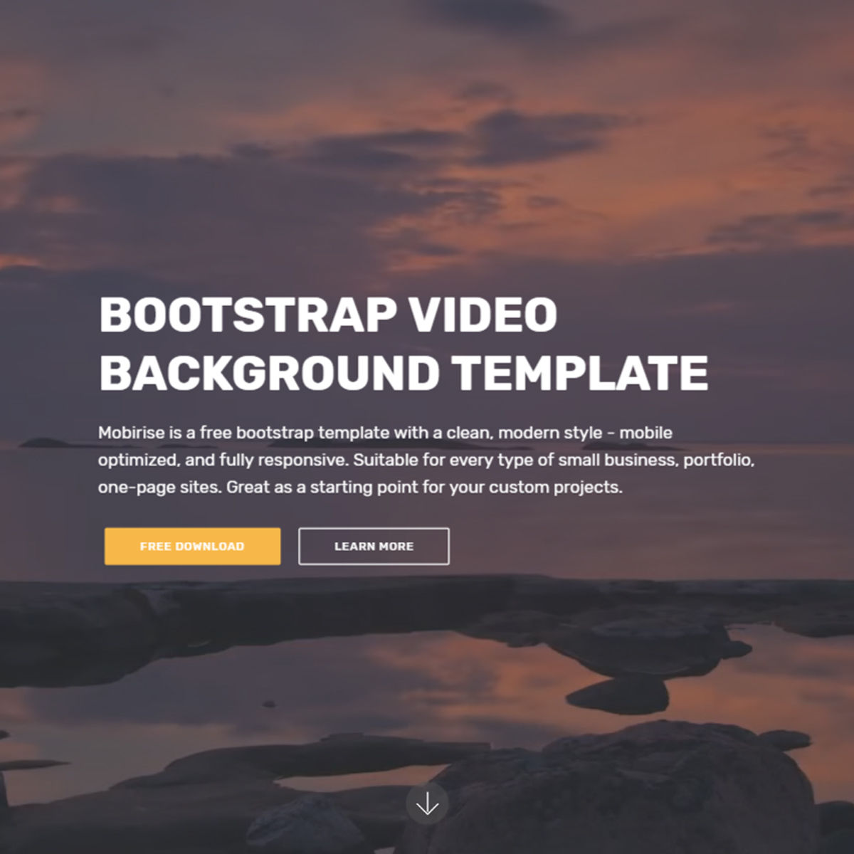   Free Download Video Background Bootstrap Template